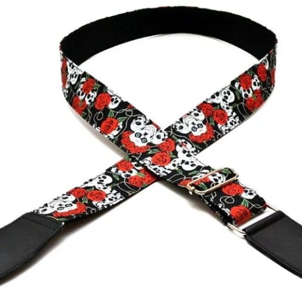 Bandolera Guitarra y Bajo Skull Roses